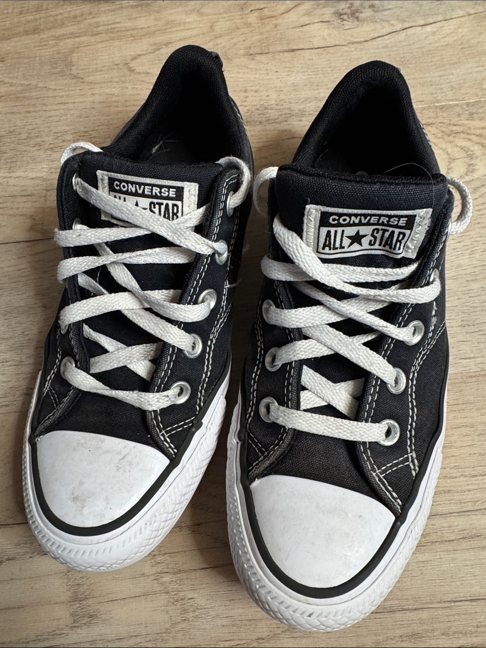 Converse Black and White Kids Low Top Sneakers